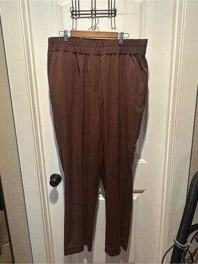 Universal Standard Eden Twill Elastic Waist Pants PullOn Mocha Long Length